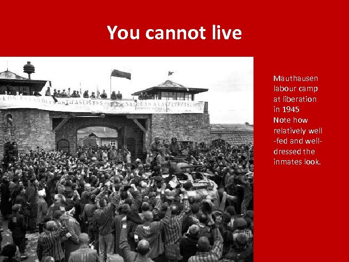 You cannot live Mauthausen labour camp at liberation in 1945 Note how relatively well