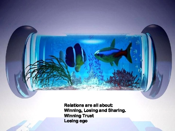 Relations are all about: Winning, Losing and Sharing. Winning Trust Losing ego 