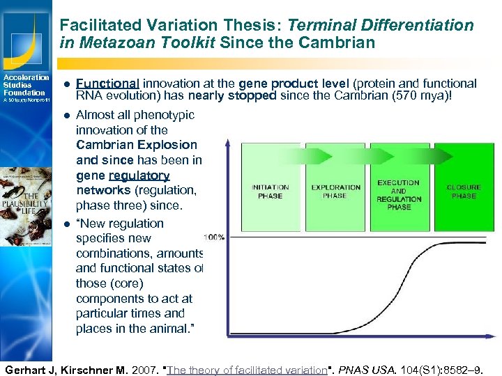 Facilitated Variation Thesis: Terminal Differentiation in Metazoan Toolkit Since the Cambrian Acceleration Studies Foundation