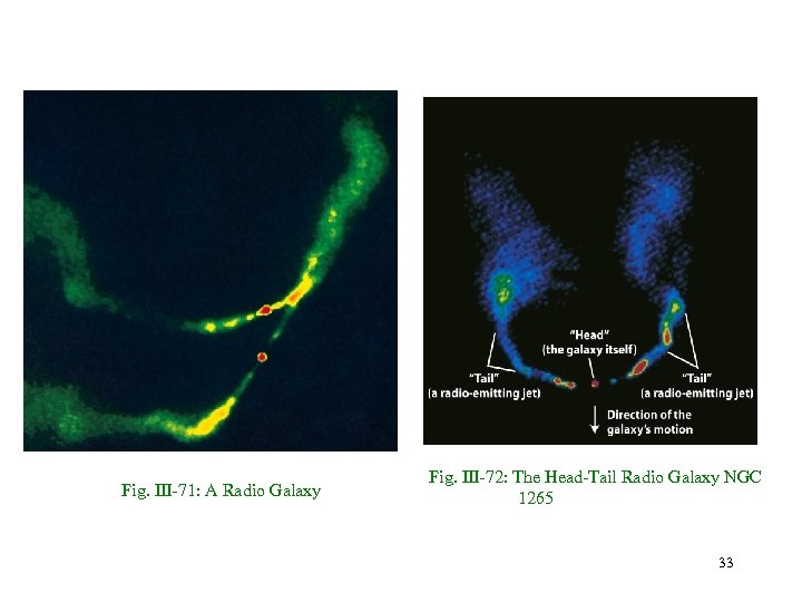Fig. III-71: A Radio Galaxy Fig. III-72: The Head-Tail Radio Galaxy NGC 1265 33