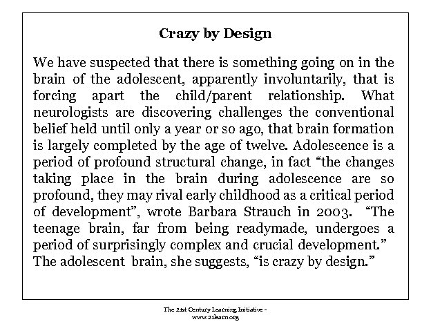 Crazy by Design We have suspected that there is something going on in the