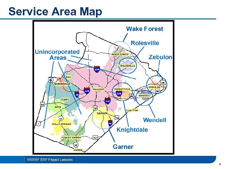 Service Area Map Wake Forest Garner NRRRF ERP Project Lessons 4 