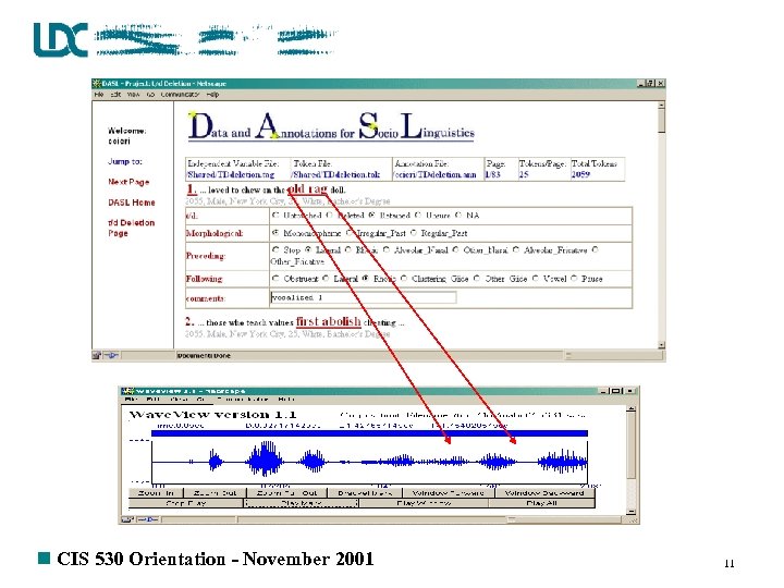 n CIS 530 Orientation - November 2001 11 