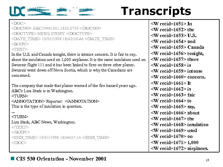 Transcripts <DOC> <DOCNO> ABC 19981001. 1830. 0750 </DOCNO> <DOCTYPE> NEWS STORY </DOCTYPE> <DATE_TIME> 10/01/1998