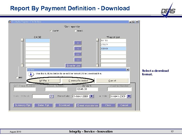 Report By Payment Definition - Download Select a download format. August 2010 Integrity -
