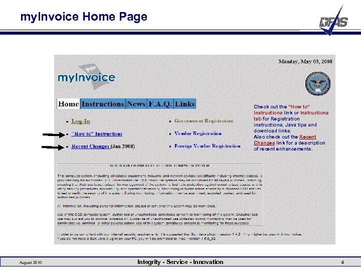 my. Invoice Home Page Check out the “How to” Instructions link or Instructions tab