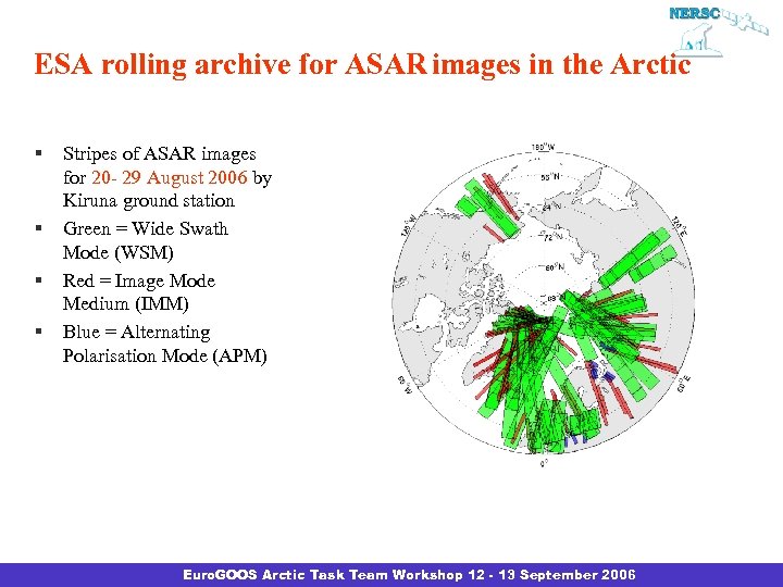 ESA rolling archive for ASAR images in the Arctic § § Stripes of ASAR