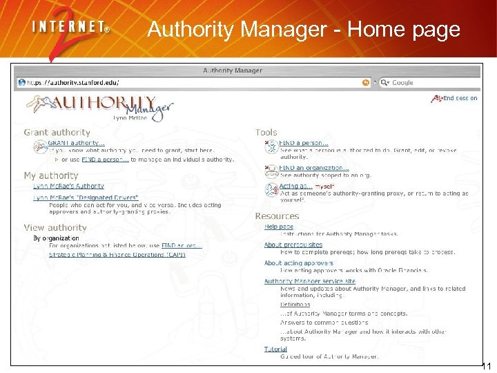 Authority Manager - Home page 11 