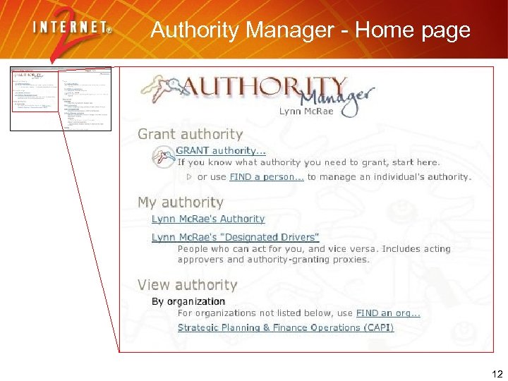 Authority Manager - Home page 12 