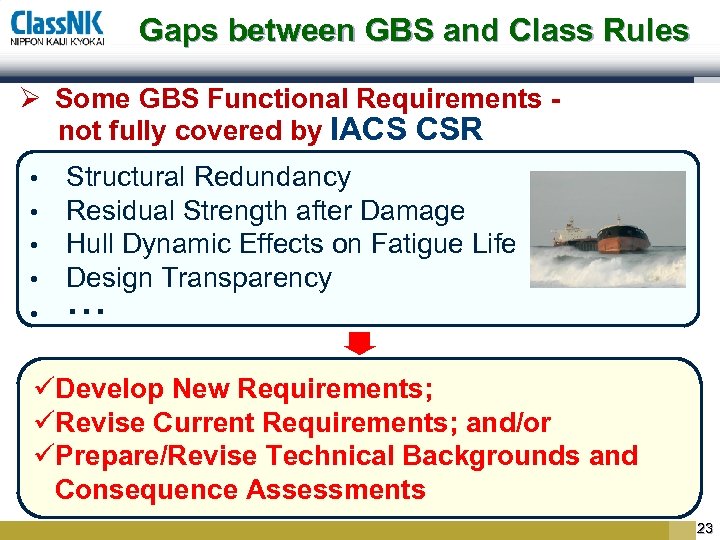 Gaps between GBS and Class Rules Ø Some GBS Functional Requirements not fully covered