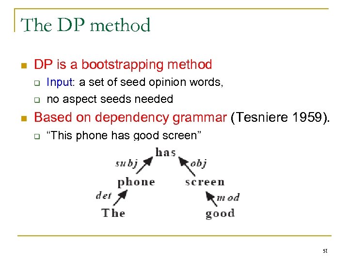 The DP method n DP is a bootstrapping method q q n Input: a