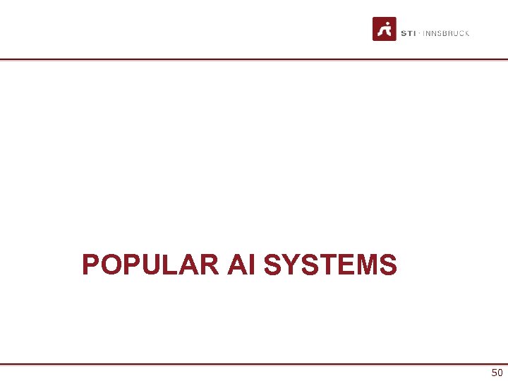 POPULAR AI SYSTEMS 50 50 