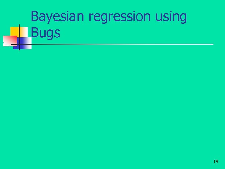 Bayesian regression using Bugs 19 