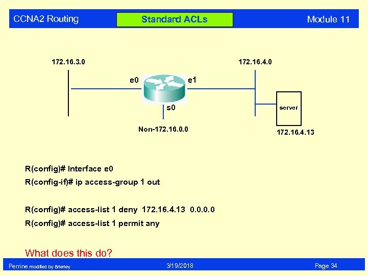CCNA 2 Routing Module 11 Standard ACLs 172. 16. 3. 0 172. 16. 4.