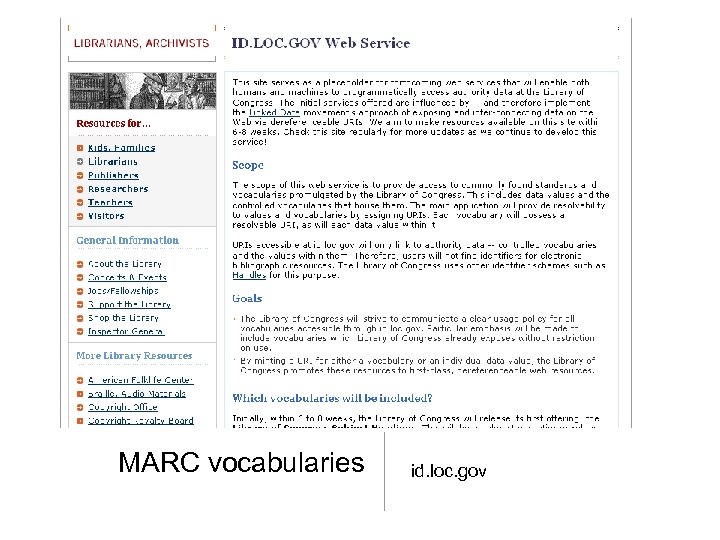 MARC vocabularies id. loc. gov 