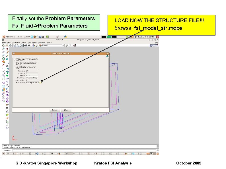 Pre and Post Processing Techniques Finally set the Problem Parameters Fsi Fluid->Problem Parameters LOAD