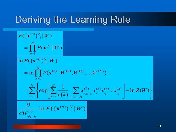 Deriving the Learning Rule 22 