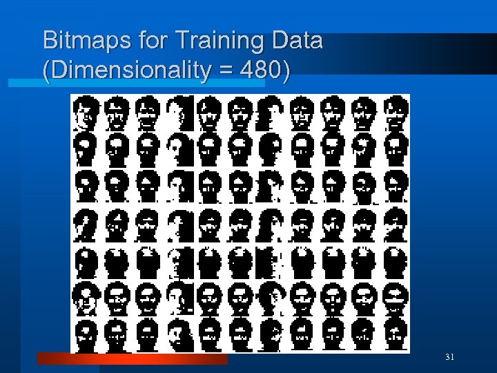 Bitmaps for Training Data (Dimensionality = 480) 31 