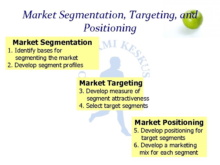 Market Segmentation, Targeting, and Positioning Market Segmentation 1. Identify bases for segmenting the market