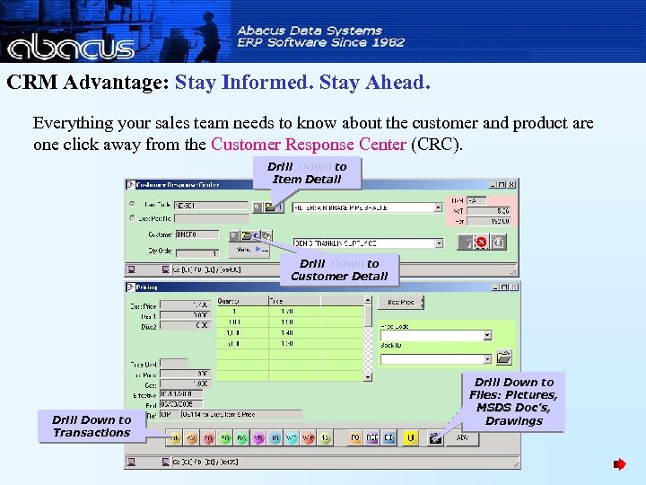 CRM Advantage: Stay Informed. Stay Ahead. Everything your sales team needs to know about