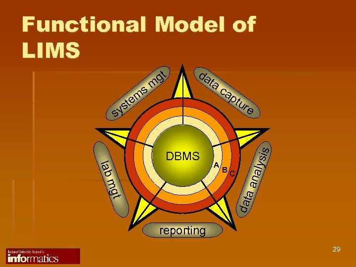 Functional Model of LIMS DBMS ta ca ptu re lab B C mgt data