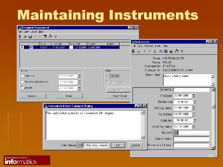 Maintaining Instruments 42 