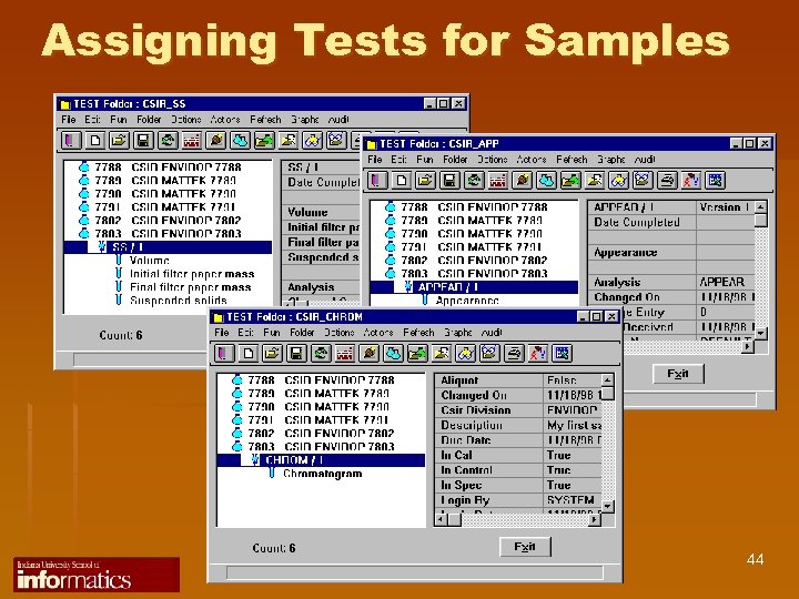 Assigning Tests for Samples 44 