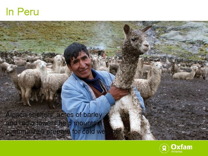 In Peru Alpaca shelters, acres of barley, and radio towers help mountain communities prepare