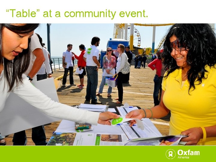 “Table” at a community event. 