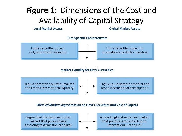 Figure 1: Dimensions of the Cost and Availability of Capital Strategy 