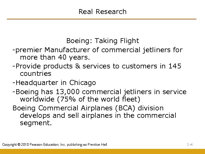 Real Research Boeing: Taking Flight -premier Manufacturer of commercial jetliners for more than 40