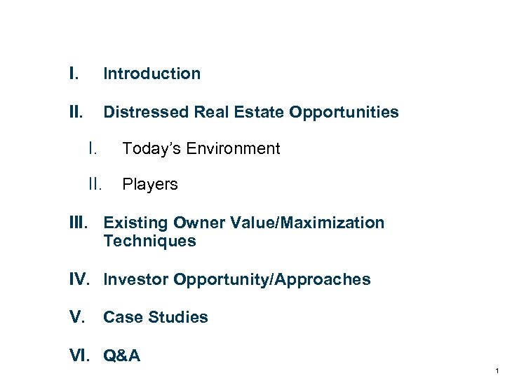 Capturing Opportunities in Distressed Deals Columbia University Real