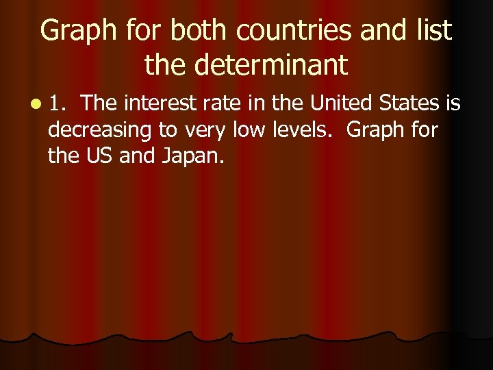 Graph for both countries and list the determinant l 1. The interest rate in