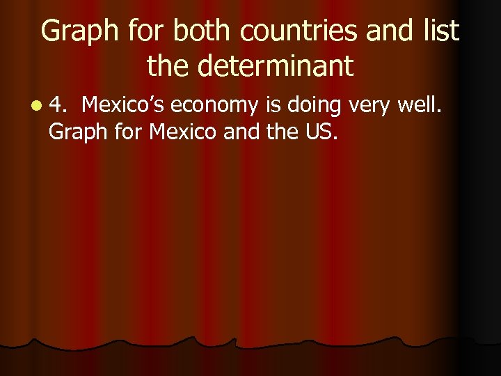 Graph for both countries and list the determinant l 4. Mexico’s economy is doing
