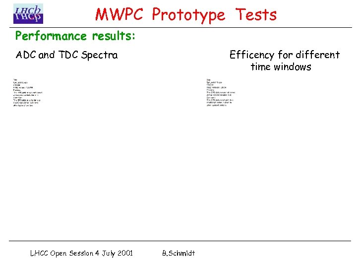MWPC Prototype Tests Performance results: ADC and TDC Spectra LHCC Open Session 4 July