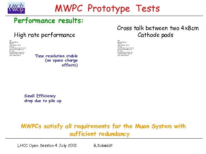 MWPC Prototype Tests Performance results: Cross talk between two 4 x 8 cm Cathode