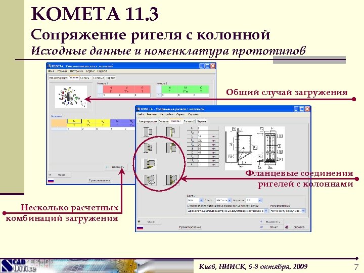 КОМЕТА 11. 3 Сопряжение ригеля с колонной Исходные данные и номенклатура прототипов Общий случай