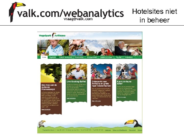 Hotelsites niet in beheer 
