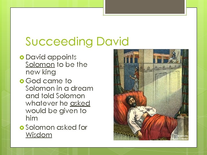 Succeeding David appoints Solomon to be the new king God came to Solomon in