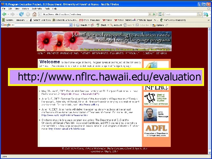 http: //www. nflrc. hawaii. edu/evaluation 