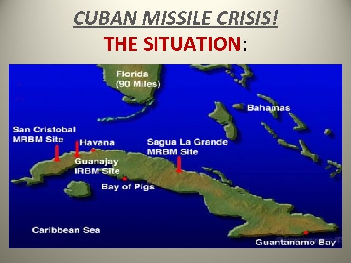 CUBAN MISSILE CRISIS! THE SITUATION: 