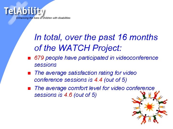 In total, over the past 16 months of the WATCH Project: n n n