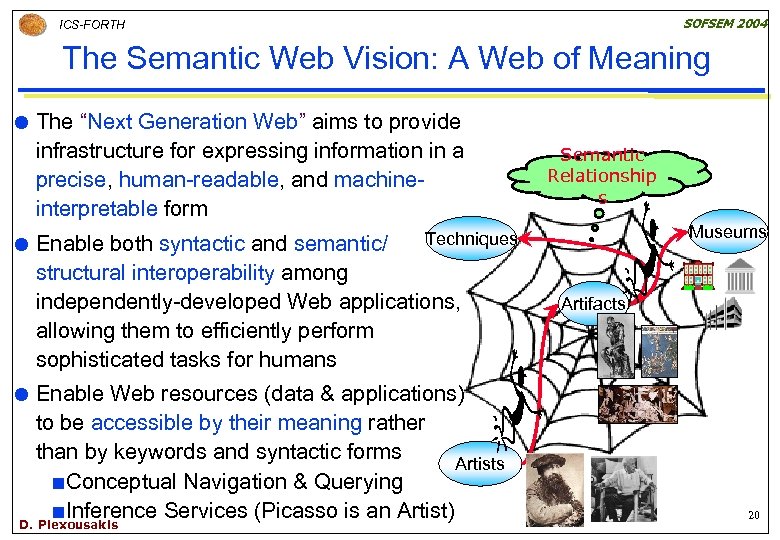 SOFSEM 2004 ICS-FORTH The Semantic Web Vision: A Web of Meaning The “Next Generation