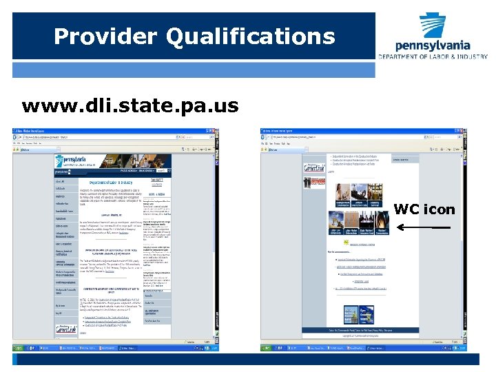 Provider Qualifications www. dli. state. pa. us WC icon 