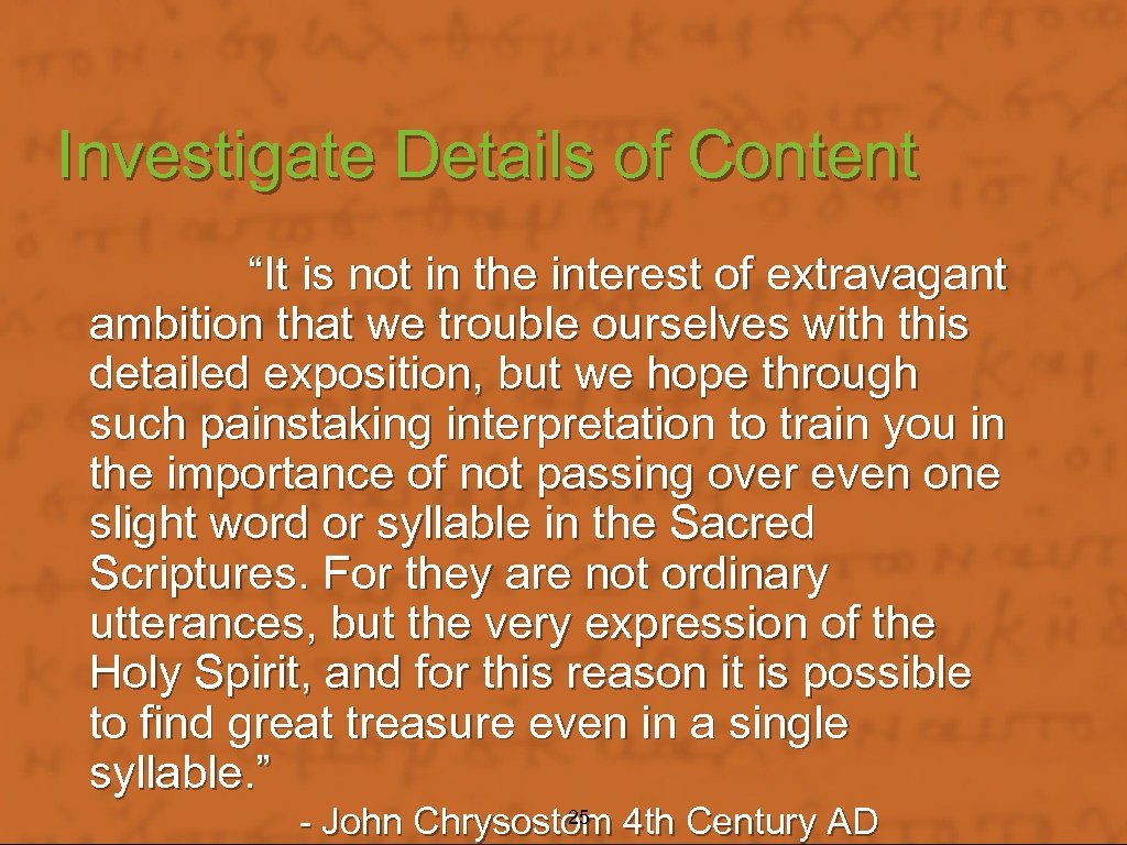 Investigate Details of Content “It is not in the interest of extravagant ambition that