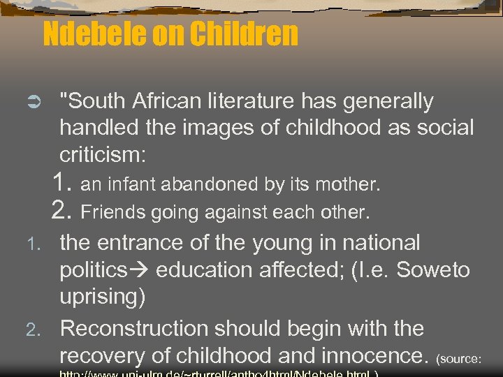 Ndebele on Children Ü 