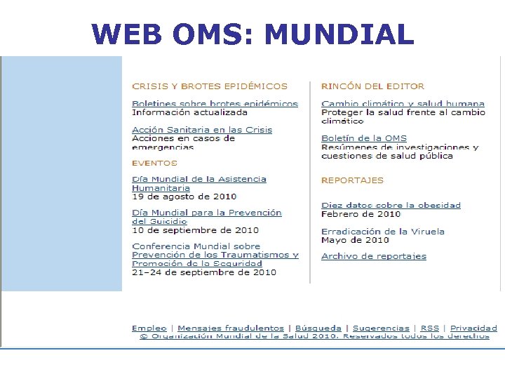 WEB OMS: MUNDIAL 