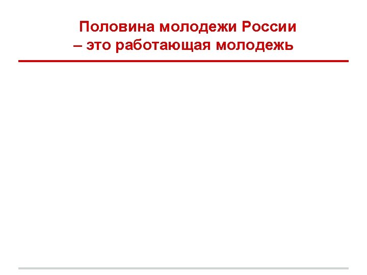 Половина молодежи России – это работающая молодежь 