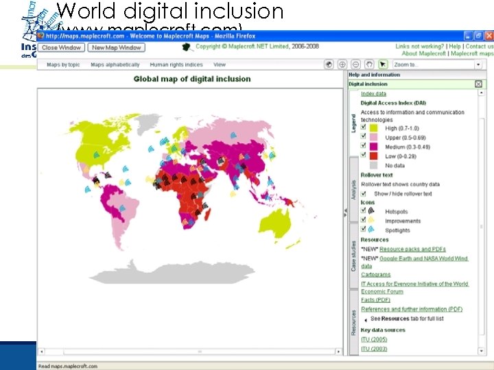 World digital inclusion (www. maplecroft. com) 