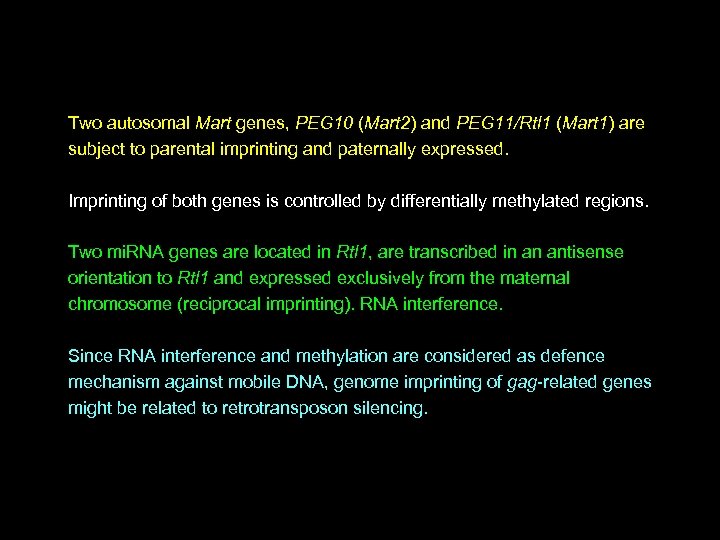 Two autosomal Mart genes, PEG 10 (Mart 2) and PEG 11/Rtl 1 (Mart 1)